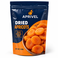 Sachet d'emballage imprimé sur mesure, pochette verticale refermable avec fermeture éclair pour abricots secs et fruits secs, marque privée, vente en gros