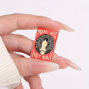 Spilla smaltata "Make Art Not War" - Distintivo in metallo versatile per zaini, cappotti e cappellini |   Accessorio alla Moda per Donne - Product Image 3