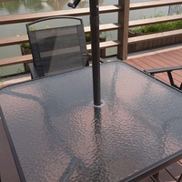 Kit de chaise Teslin à cadre métallique pour patio série de meubles de jardin d'extérieur Preto chaise pliable avec parasol ensemble de chaises de table