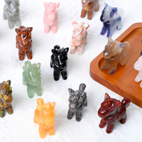 Vente en gros de statues de chevaux sculptées en cristal naturel coloré, figurines de chevaux en pierres précieuses pour cadeau