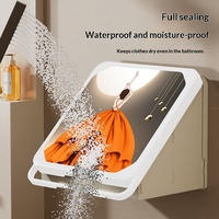 Boîte de rangement murale rectangulaire pliable en plastique, étagère de salle de bain, armoire de toilette, organisateur de vêtements compact