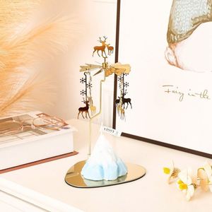 Décoration de chambre, cadeaux de Noël, plateau triangulaire, carrousel rotatif, tourne-cierge à bougie, porte-bougie féerique aromathérapeutique - Product Image 2