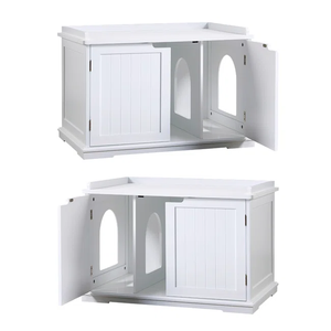 Table d'appoint en MDF avec bac à litière pour <span class=keywords><strong>chat</strong></span> dissimulé et perchoir pour fenêtre, meuble décoratif pour salon, maison et jardin - Product Image 4