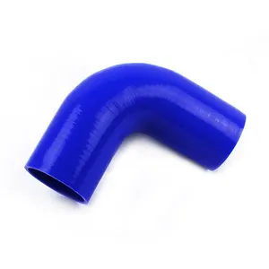 Mangueira de acoplador de cotovelo de alta temperatura com 4 camadas de silicone preto ou azul reforçado de 90 graus