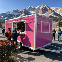 Chariot de 13 pieds entièrement vitré et entièrement équipé pour la vente de glaces, gaufres, café et crêpes - Food truck / Remorque alimentaire