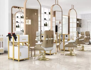 Équipement de salon de coiffure commercial moderne, mobilier, couleur personnalisée, rangement robuste, chariot en métal à 3 niveaux, rose doré - Product Image 5