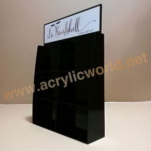 Custom <b>Black</b> Acrylic Nail <b>Polish</b> Display Stand Countertop Beauty Store Display Rack for Nail Products - Product Image 4