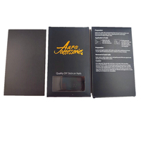 Emballage pour ongles longs 24/20 Boîte noire avec fenêtre en PVC et carte d'insertion pour ongles