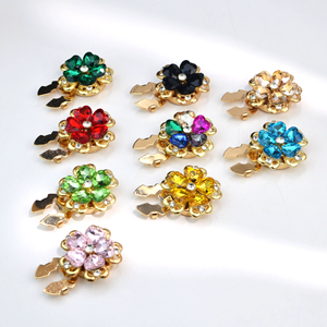 All'ingrosso con Clip con bottone di strass <span class=keywords><strong>per</strong></span> camicia copri <span class=keywords><strong>gemelli</strong></span> con bottone a forma di fiore pulsante LSCB046 - Product Image 3