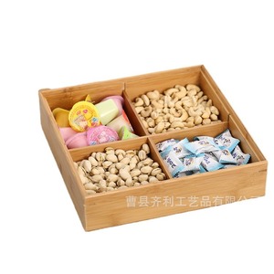 Bandeja de Frutos Secos Estilo Europeo con Compartimentos, Caja de Bambú para Aperitivos, Rectangular, de 4-7 Secciones, Tipo Vertical, Contenedor de Alimentos - Product Image 3