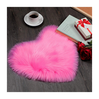 Tapis moelleux en peluche en forme de coeur tapis pour chambre à coucher tapis moelleux tapis hirsute chambre enfants chambre faux moelleux