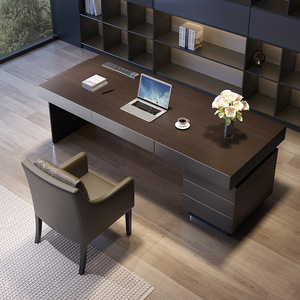 Escritorio de oficina de madera maciza minimalista de diseño moderno, escritorio de estudio de gama alta, escritorio de ordenador minimalista italiano para oficina - Product Image 3