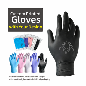 Guanti monouso in Nitrile nero 4mil per la preparazione di alimenti saloni di bellezza per capelli per animali domestici, protezione Anti-taglio e antiscivolo per mani e braccia - Product Image 2