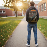Sac à dos pour ordinateur portable personnalisé pour garçons avec fonction antivol, grande capacité, sac à dos scolaire, design en polyester tendance