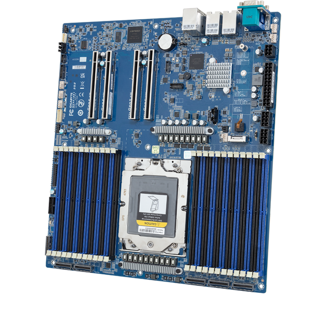 GIGABYTE MZ33-AR1 Server Motherboard - Socket SP5, AMD EPYC 9000 Series, 12-Channel DDR5, PCIe 5.0, 10GbE, E-ATX for Data Center