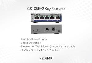 Dễ dàng chuyển đổi thông minh gs105ev2 5-Port Gigabit <span class=keywords><strong>Ethernet</strong></span> dễ dàng chuyển đổi thông minh - Product Image 5