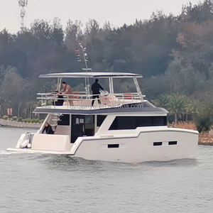 Catamarán de Lujo de 12m, Lancha Rápida de Fibra de Vidrio de 40 pies con Flybridge, Motor Doble de 150HP <span class=keywords><strong>para</strong></span> Turismo y Fiestas en Alta Mar - Product Image 3