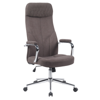 Vente en gros de chaise de bureau ergonomique à dossier haut personnalisée cadre métallique contemporain réglable en hauteur accoudoirs chromés tissu élévateur