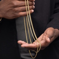 Milskye Nouveau Collier en Acier Inoxydable Plaqué Or 18K, Chaîne Maille Cubaine et Chaîne Corde, Idéal pour un Ensemble de Colliers