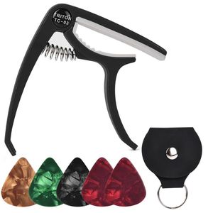 Capo de guitare le plus vendu, compatible avec toutes les guitares, approvisionnement direct usine, capo de guitare électrique pas cher avec ensembles de médiators, prix de gros - Product Image 4