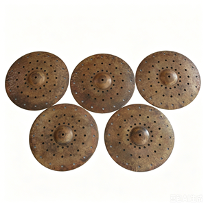 Platillo apilable de bronce B20 hecho a mano con múltiples orificios, efecto seco, para batería - Product Image 5