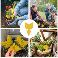 Groothandel Non-toxic12 24 48 Pack Geel Sticky Val Fruit Fly Mug Vallen Killer Bloem Vogels Vorm Voor Indoor En Outdoor