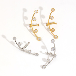 <span class=keywords><strong>Orecchini</strong></span> DAIHE alla Moda in Acciaio Inossidabile Placcato Oro 18K con Perle, Gioielli Eleganti per Matrimoni, <span class=keywords><strong>Clip</strong></span> per Orecchie con Diamanti - Product Image 4