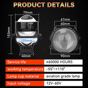 Kit de Reequipamiento de Faros Delanteros con Lente de Proyector Bi-LED de 3 Pulgadas, Lámpara Antiniebla K114, Resistente al Agua, 6000K, 12V, 50W, 10000 Lúmenes, Universal - Product Image 4
