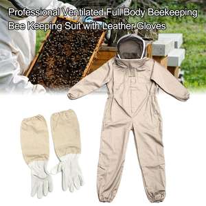 Nouvelle Combinaison d'Apiculture Professionnelle Intégrale et Ventilée avec Gants en Cuir Couleur Café - Product Image 6