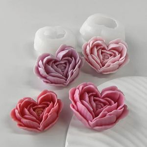 3D Design Love Flower Candle <b>Silicone</b> Mold Diy Heart Rose Flower Aromatherapy Candle <b>Silicone</b> Mold New Valentine's Day Gift - Product Image 4