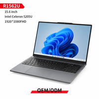 Nuovo Laptop da 15.6" con Intel Celeron 5205U, SSD da 256GB, Schermo IPS Full HD, Tastiera Inglese per Uso Domestico e Studentesco, Windows 11 Opzionale