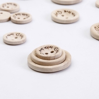Kancing Kayu 15mm 20mm 25mm Bulat 2 Lubang Kancing Jahit Buatan Tangan Berukir Rajutan DIY Kerajinan Dekorasi Kancing