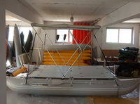 Catamaran gonflable avec plateforme en aluminium, bateau gonflable en PVC
