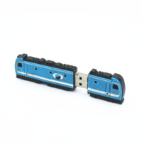 OEM karet Metro bentuk usb flash drive dengan logo disesuaikan bentuk pen drive 64GB kereta bentuk usb disk