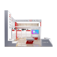 Izexpo 30MINS Cabine modulaire en bois à construction rapide Stand d'exposition de parfum de 20 pieds 30ft Stand de présentation d'île de 40 pieds Stand de salon