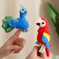 Mini marionnettes de doigt et marionnettes à main en peluche sur le thème des animaux marins mignons, jouets en peluche, marionnettes à main Paons et Perruches, poupées de chiffon