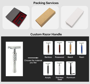 Professional Polished Stainless Steel <strong>Double</strong> <strong>Edge</strong> <strong>Razor</strong> Durable Reusable Metal Wet Dry Shaving Includes 5 Replacement Blades - Product Image 5