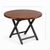 Table de salle à manger pliante ronde en bois avec pieds en métal, gain de place, pour la maison, les restaurants et l'ameublement commercial