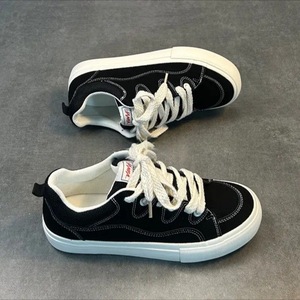 Zapatillas de invierno para hombre, informales, versátiles, a la moda, con cordones, que aumentan la altura, color rojo vino, diseño exclusivo estilo Instagram, estilo skate americano. - Product Image 5