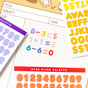 Galaxy Palette Series Numbers <span class=keywords><strong>Alphabet</strong></span> Die Cut Letter Hand Account Stickers for Scrapbooking Notebook Decorative Sticker - Product Image 5