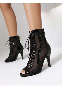 Zilveren hoge jazzdanslaarzen, ademend, geschikt voor performance, hiphop, ballroom, salsa, latin dans, street tango. - Product Image 5