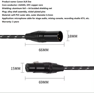 Cables <span class=keywords><strong>DMX</strong></span> XLR Personalizados de Fábrica 2026, Conector XLR Macho a Hembra, 3 Pines, 1 Metro, 15 Pies, 25 Pies, Colores Personalizados - Product Image 3