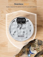 Fontaine à eau sans fil pour animaux de compagnie avec capteur intelligent, 3,2 L, acier inoxydable 304, distributeur d'eau automatique moderne et élégant pour chats, chiens et petits animaux