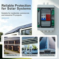 Boîtier de Combinaison PV 1 Entrée 1 Sortie 500-1000V CC Étanche IP65 Boîtier Solaire pour Chaîne de Panneaux avec Disjoncteur CC 2P 40kA et Parafoudre SPD avec Presse-étuies