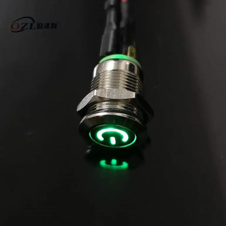 12MM Travamento Momentâneo Iluminado Mini ON OFF Metal Power Ring Levou Interruptor De Botão Impermeável Inoxidável