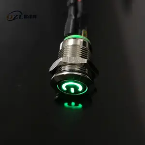 12MM Latching Momentary Illuminated Mini ON OFF Metal Power Ring Led Stainless Waterproof Push Button Switch