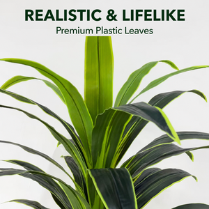 Planta Artificial de Dracaena Lemon Lime, Planta Artificial Variegada de Dracaena Fragrans en Maceta para Decoración de Interiores de Hogar y Oficina - Product Image 1