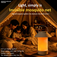 Lampe de table portable, lampe de camping, lanterne anti-moustiques USB, lumière d'ambiance chaude, lampe de nuit pour chambre, bureau, camping, patio, décoration de la maison
