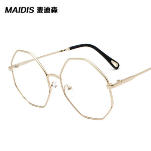 Maidis Polygonal Sunglasses Gold <b>Frame</b> <b>Black</b> Lens UV400 Protection Women's Fashion Shades - Product Image 5