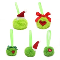 Meilleures ventes : Pendentif de Noël artisanal en peluche, monstre elfe vert et duveteux, avec cordon, pour fêtes festives en Europe et en Amérique
